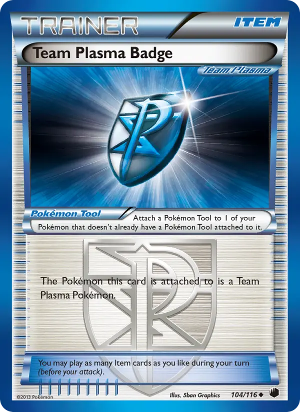 Team Plasma Badge Uncommon rarity Plasma Freeze Pokémon card price — $1.58