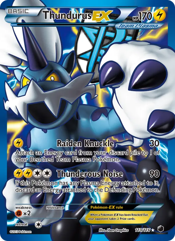Thundurus-EX Ultra Rare rarity Plasma Freeze Pokémon card price