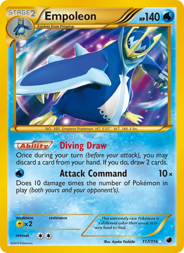 Empoleon Secret Rare rarity Plasma Freeze Pokémon card price — $293.33