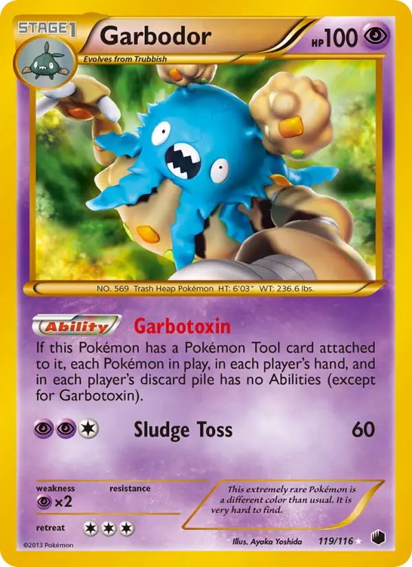 Garbodor Secret Rare rarity Plasma Freeze Pokémon card price — $200.51