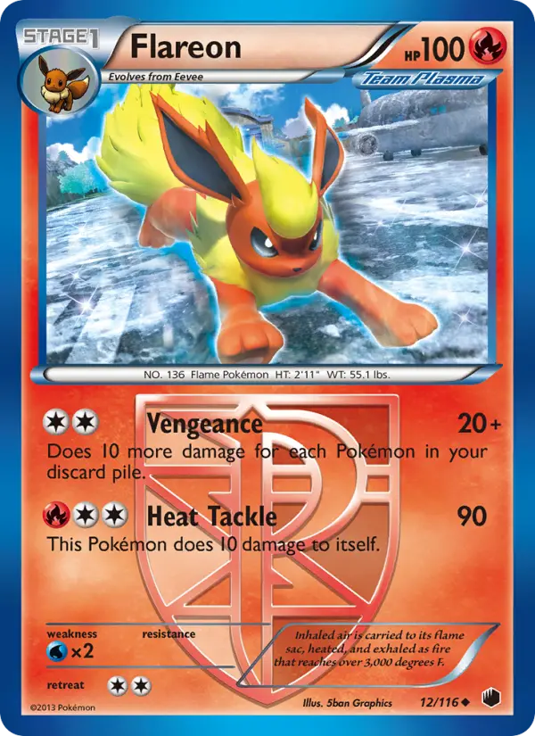 Flareon Uncommon rarity Plasma Freeze Pokémon card price — $36.62