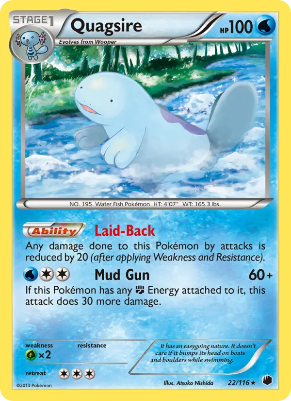 Quagsire Rare rarity Plasma Freeze Pokémon card price — $14.28