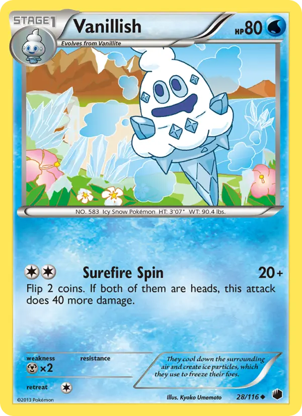 Vanillish Uncommon rarity Plasma Freeze Pokémon card price — $0.52