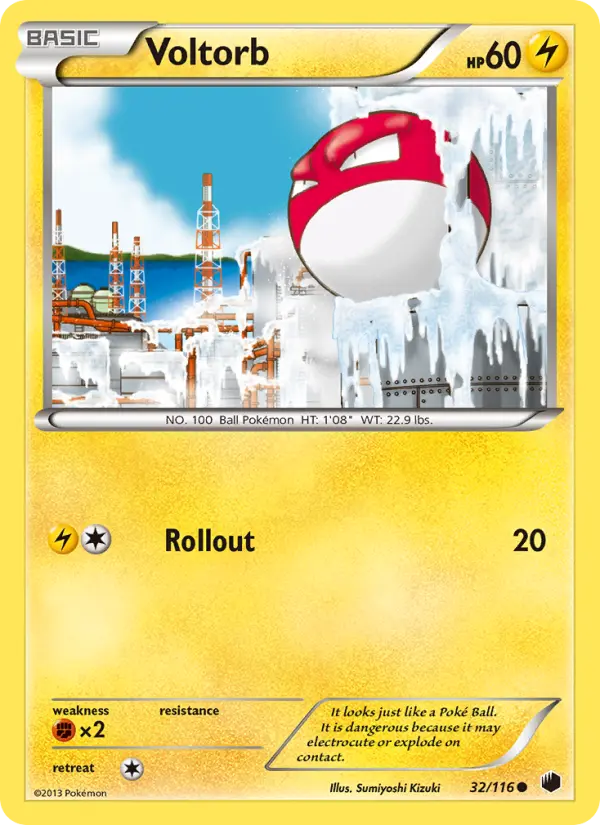 Voltorb Common rarity Plasma Freeze Pokémon card price — $1.05