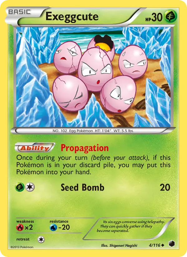 Exeggcute Uncommon rarity Plasma Freeze Pokémon card price — $7.01