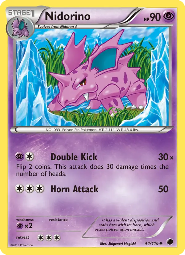 Nidorino Uncommon rarity Plasma Freeze Pokémon card price — $1.31