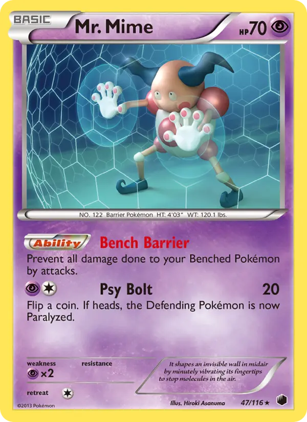 Mr. Mime Rare rarity Plasma Freeze Pokémon card price — $35.95