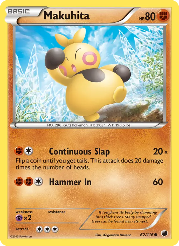 Makuhita Common rarity Plasma Freeze Pokémon card price — $0.62