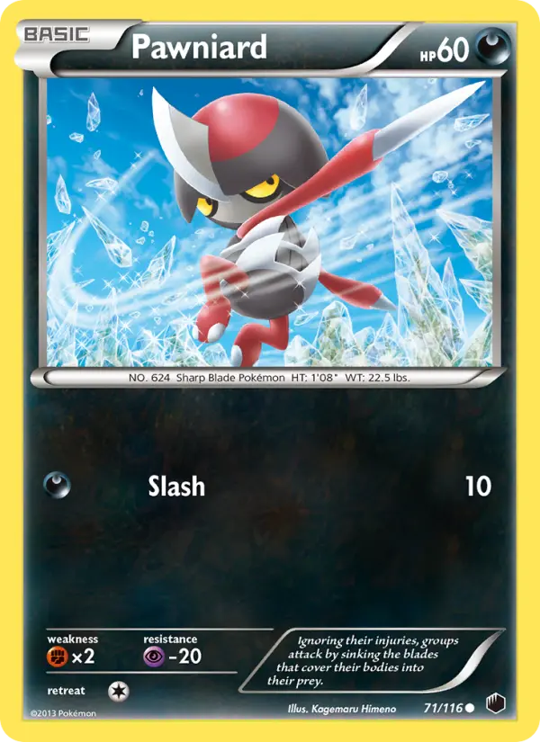 Pawniard Common rarity Plasma Freeze Pokémon card price — $0.54