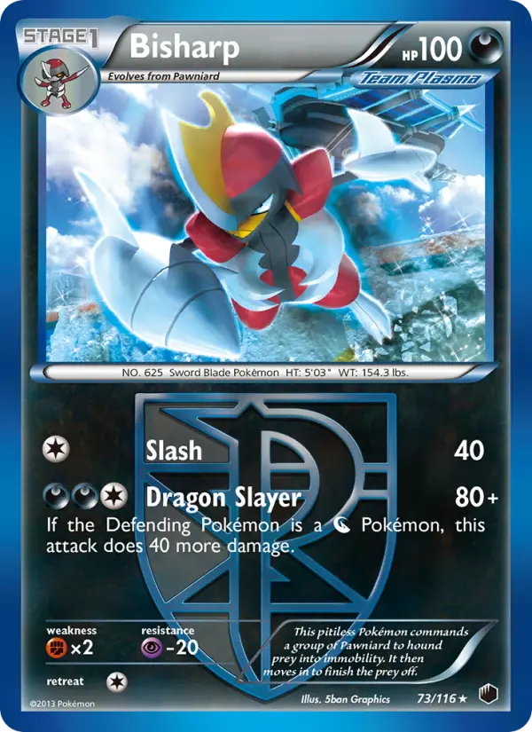 Bisharp Rare rarity Plasma Freeze Pokémon card price — $4.70