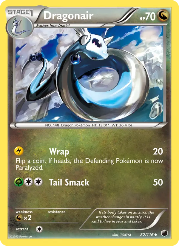 Dragonair Uncommon rarity Plasma Freeze Pokémon card price — $14.31
