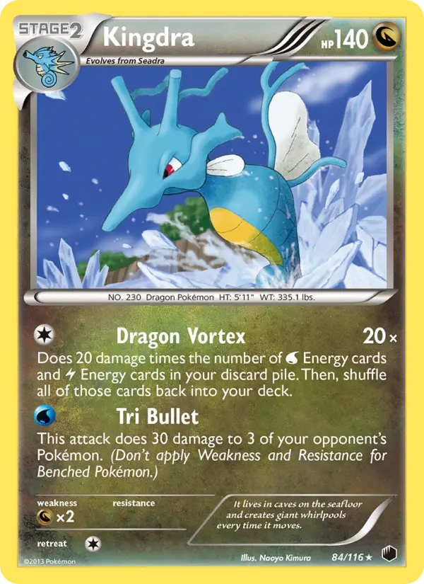 Kingdra Rare rarity Plasma Freeze Pokémon card price — $6.13