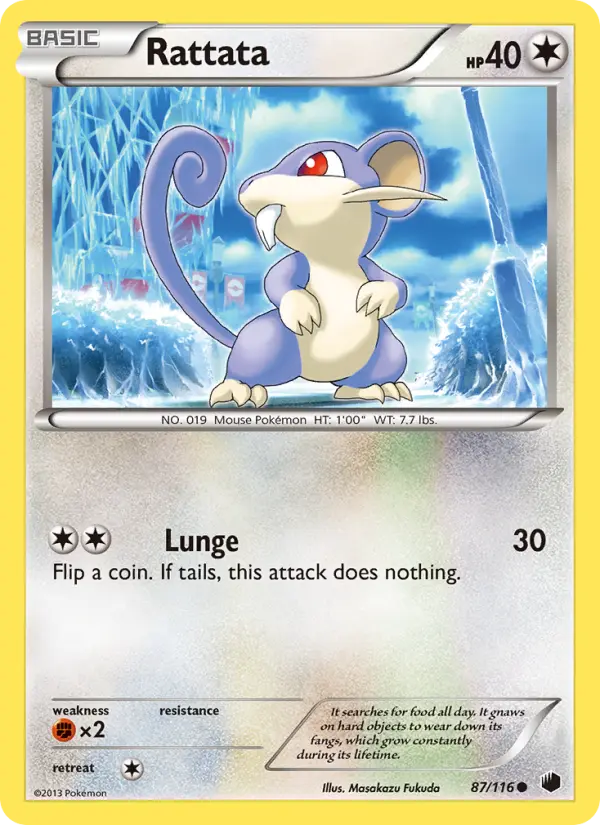 Rattata Common rarity Plasma Freeze Pokémon card price — $1.81