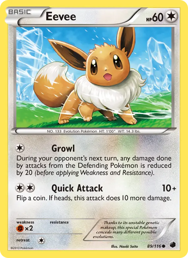 Eevee Common rarity Plasma Freeze Pokémon card price — $16.05