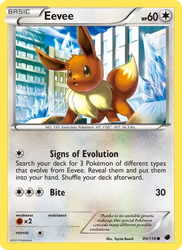 Eevee Common rarity Plasma Freeze Pokémon card price — $16.58