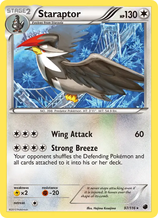 Staraptor Rare rarity Plasma Freeze Pokémon card price — $4.05
