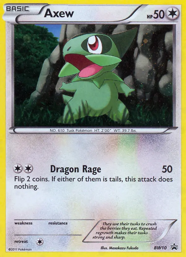 Axew Common rarity BW Black Star Promos Pokémon card price