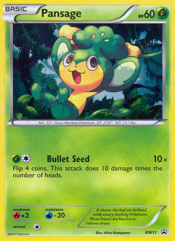 Pansage Common rarity BW Black Star Promos Pokémon card price
