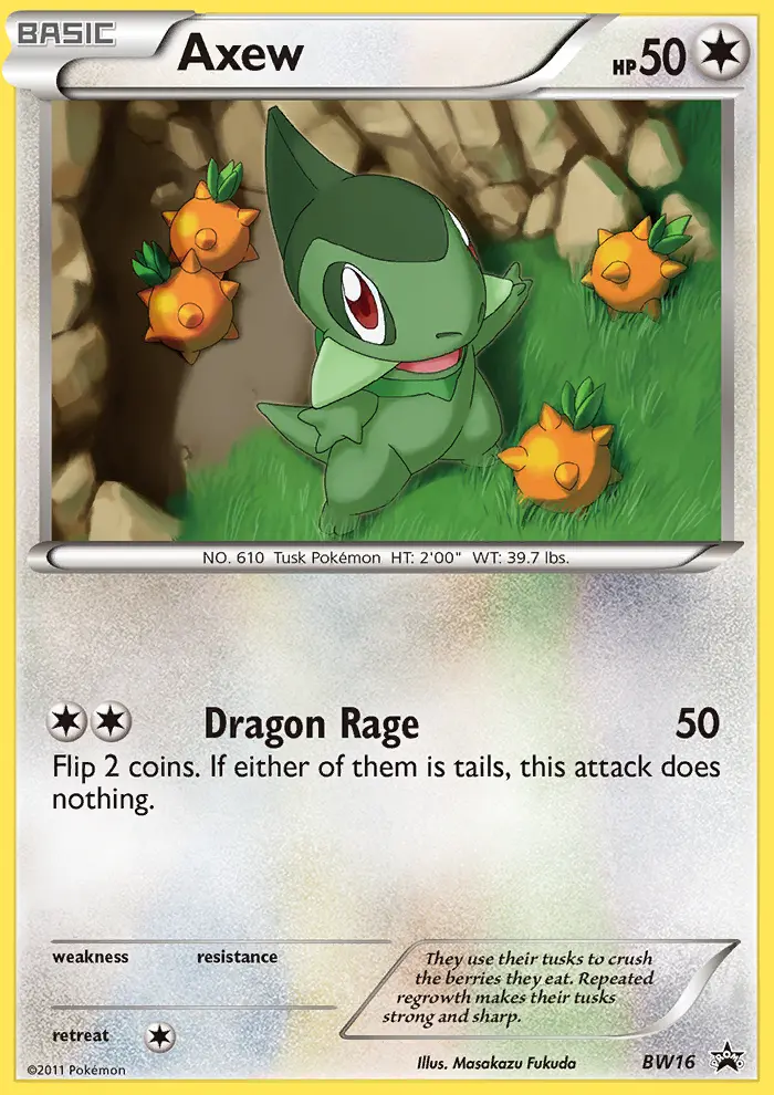 Axew Common rarity BW Black Star Promos Pokémon card price