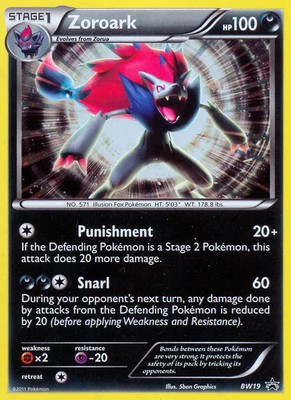Zoroark Common rarity BW Black Star Promos Pokémon card price
