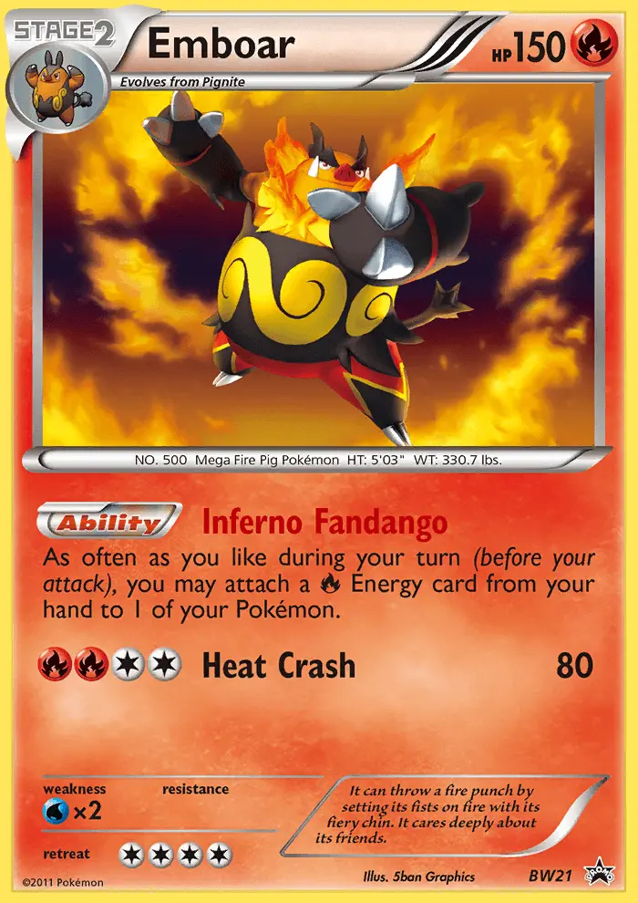 Emboar Rare rarity BW Black Star Promos Pokémon card price