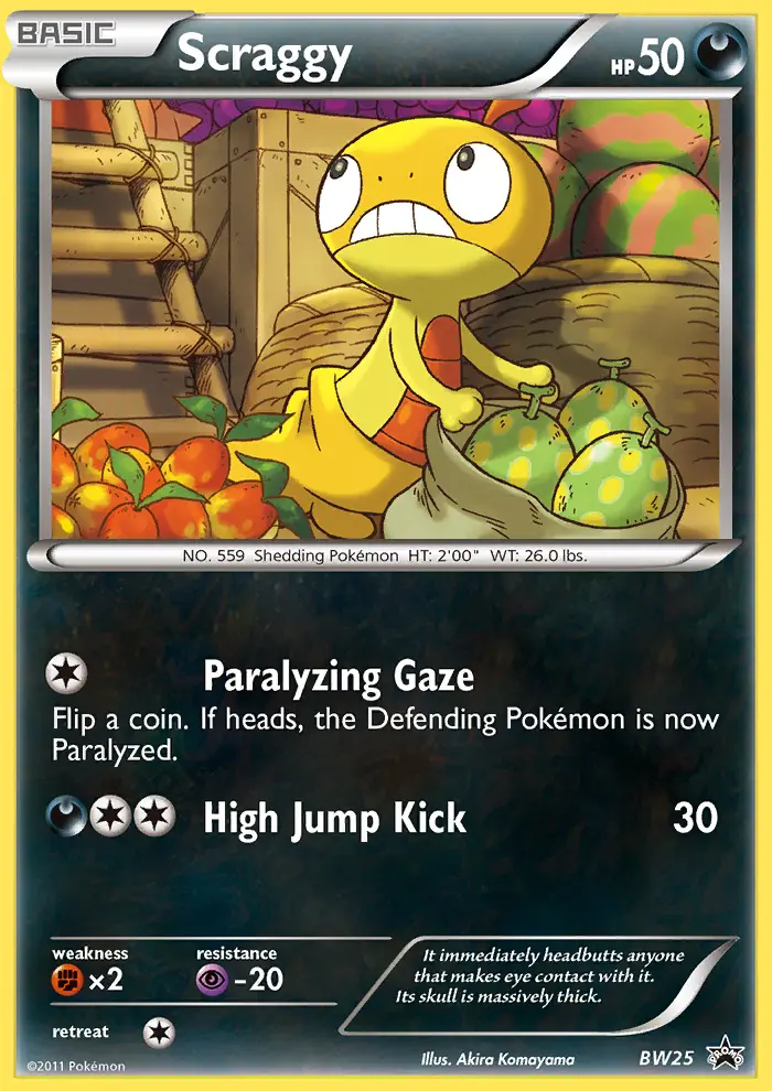 Scraggy Common rarity BW Black Star Promos Pokémon card price