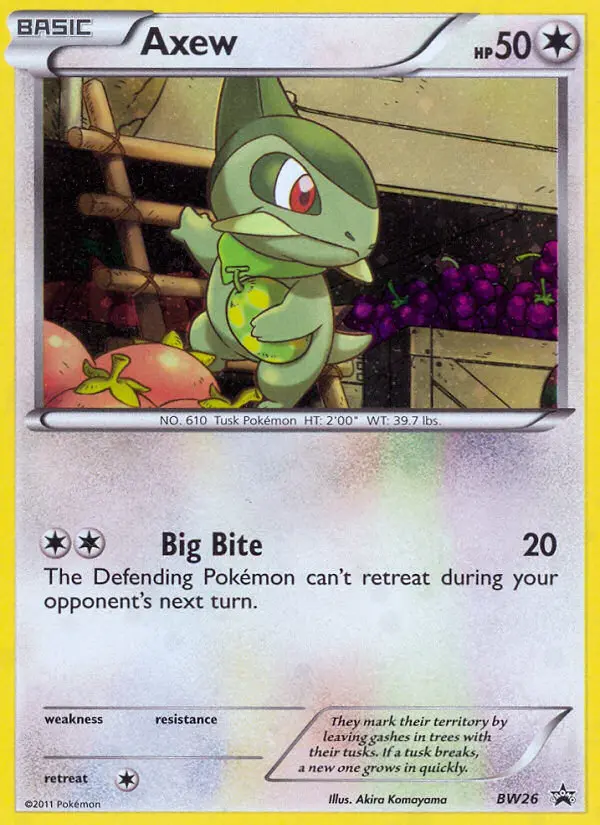 Axew Common rarity BW Black Star Promos Pokémon card price
