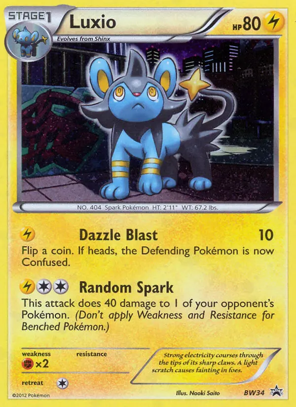 Luxio Common rarity BW Black Star Promos Pokémon card price