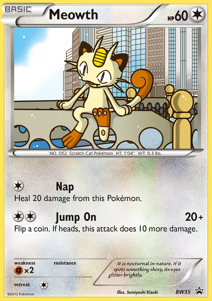 Meowth Common rarity BW Black Star Promos Pokémon card price