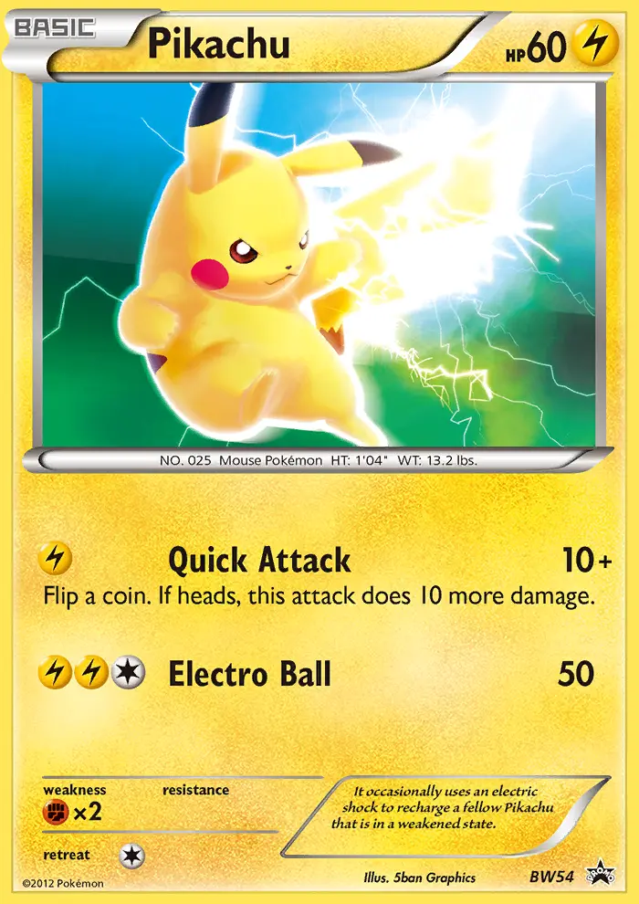 Pikachu Common rarity BW Black Star Promos Pokémon card price