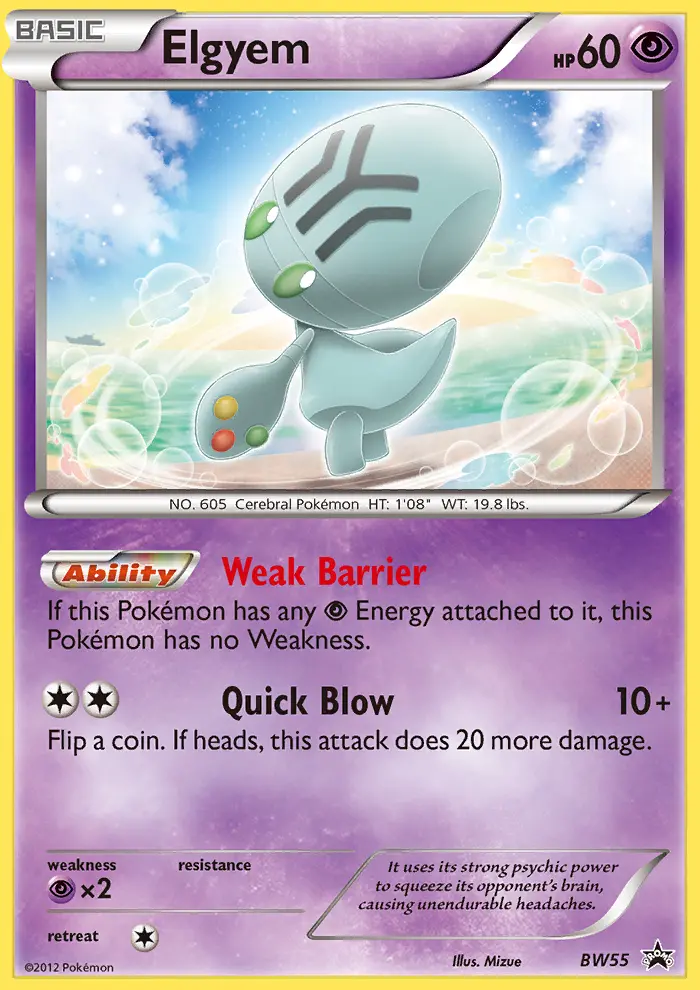 Elgyem Common rarity BW Black Star Promos Pokémon card price