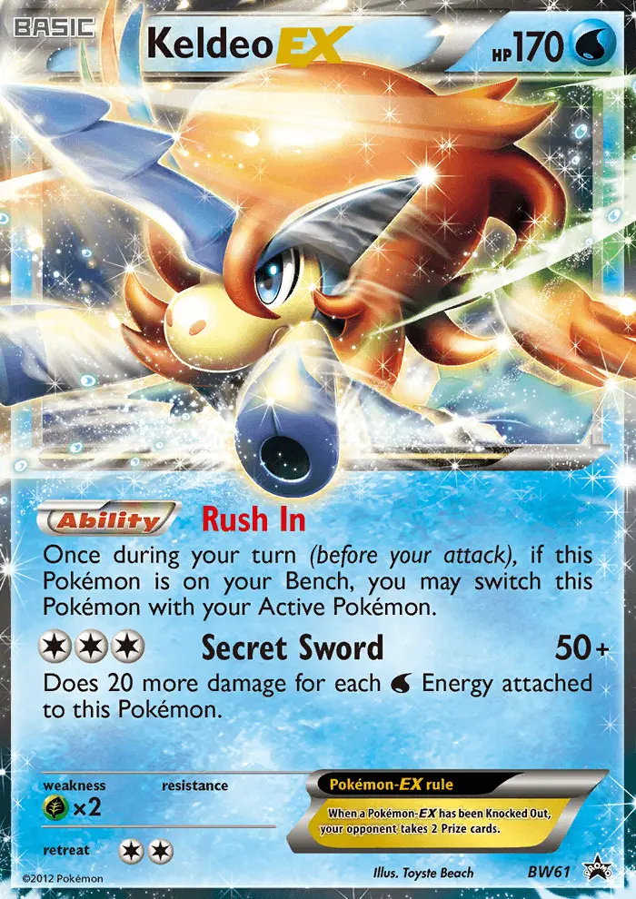Keldeo-EX Rare rarity BW Black Star Promos Pokémon card price