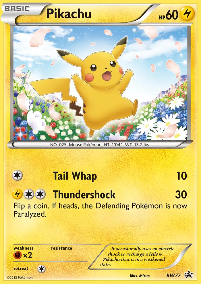 Pikachu Common rarity BW Black Star Promos Pokémon card price
