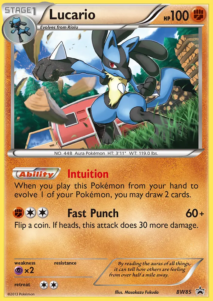 Lucario Common rarity BW Black Star Promos Pokémon card price