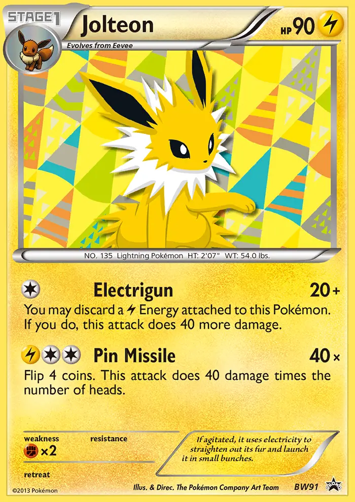 Jolteon Common rarity BW Black Star Promos Pokémon card price