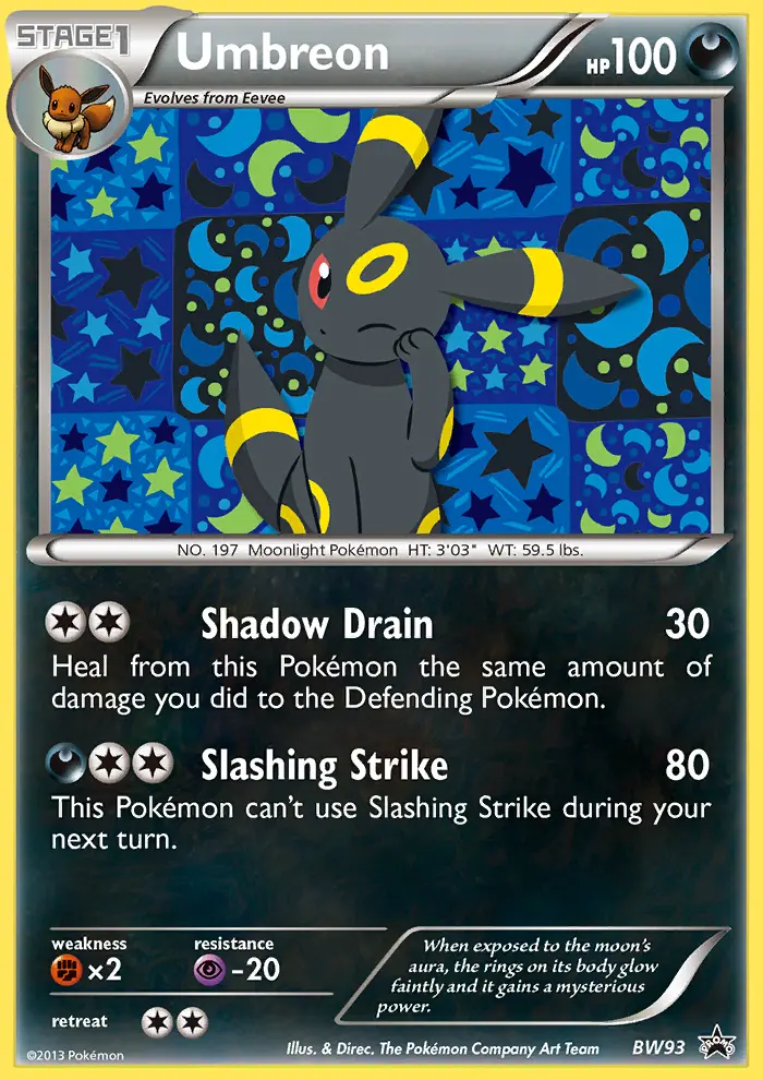 Umbreon Common rarity BW Black Star Promos Pokémon card price