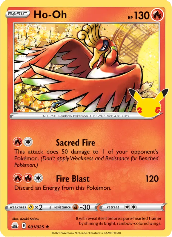 Ho-Oh Rare rarity Celebrations Pokémon card price — $0.31