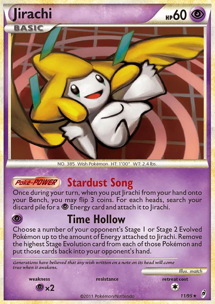 Jirachi Holo Rare rarity Call of Legends Pokémon card price — $33.30