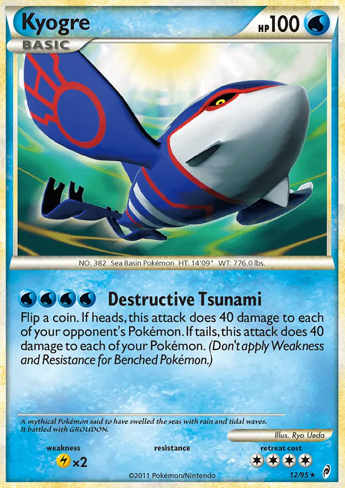 Kyogre Holo Rare rarity Call of Legends Pokémon card price — $42.61