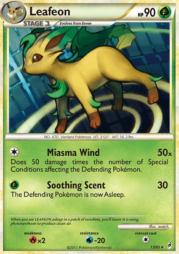 Leafeon Holo Rare rarity Call of Legends Pokémon card price — $39.95