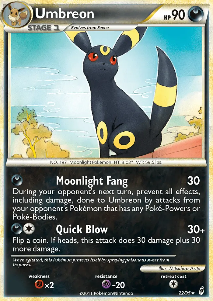 Umbreon Holo Rare rarity Call of Legends Pokémon card price — $172.83