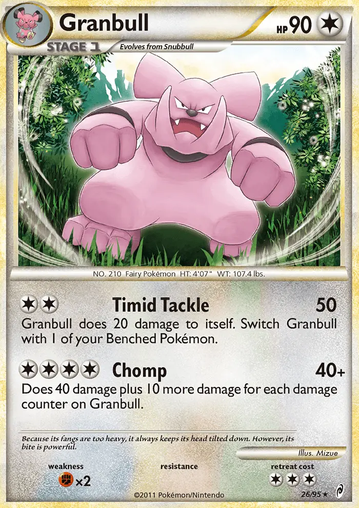 Granbull Rare rarity Call of Legends Pokémon card price — $3.21