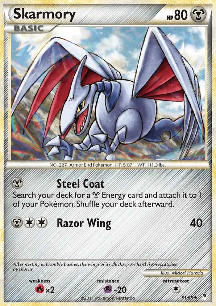 Skarmory Rare rarity Call of Legends Pokémon card price — $5.00