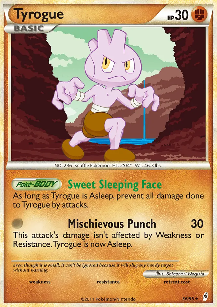 Tyrogue Rare rarity Call of Legends Pokémon card price — $5.75