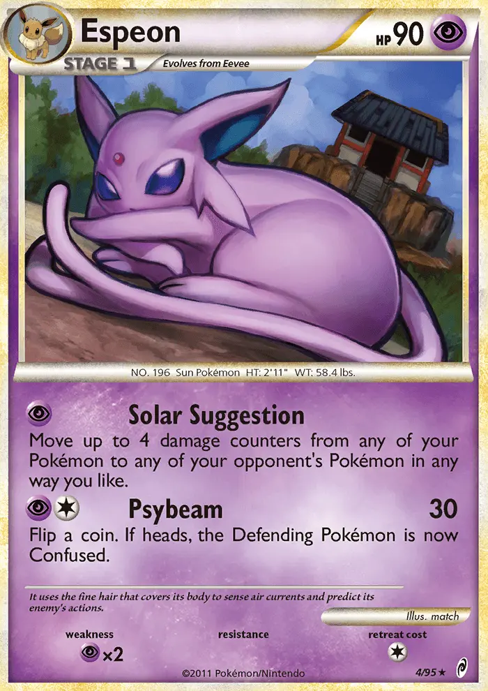 Espeon Holo Rare rarity Call of Legends Pokémon card price — $55.40