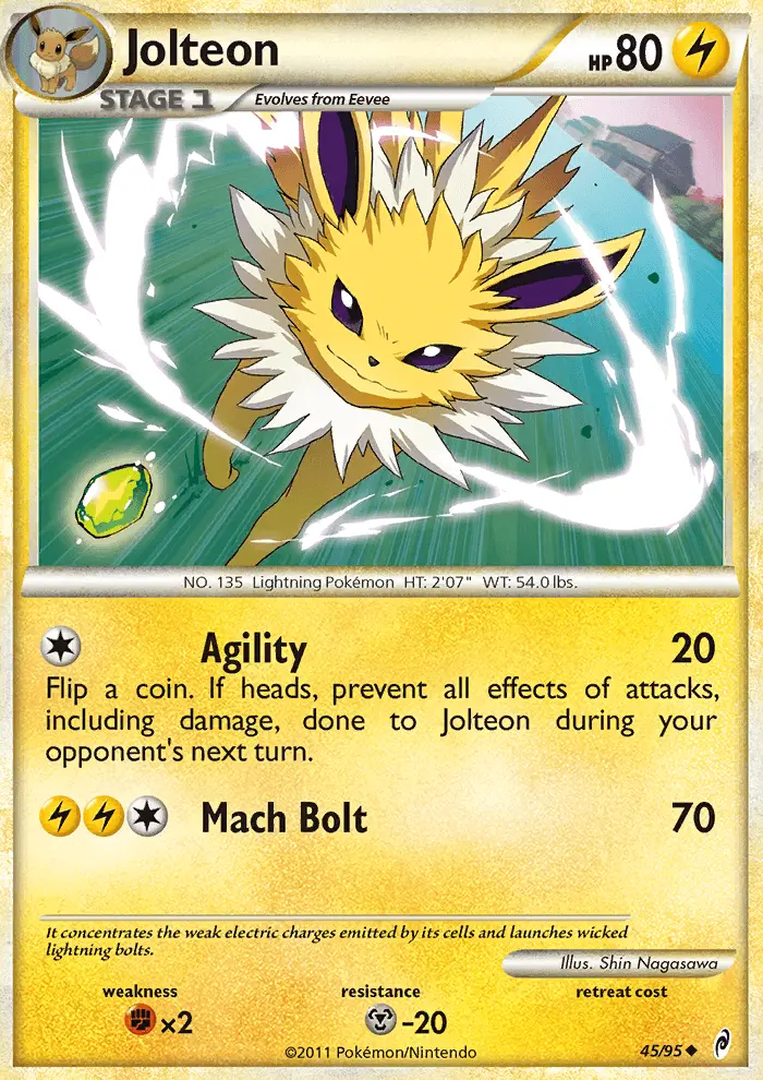 Jolteon Uncommon rarity Call of Legends Pokémon card price — $31.01
