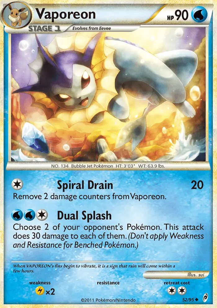 Vaporeon Uncommon rarity Call of Legends Pokémon card price — $32.49