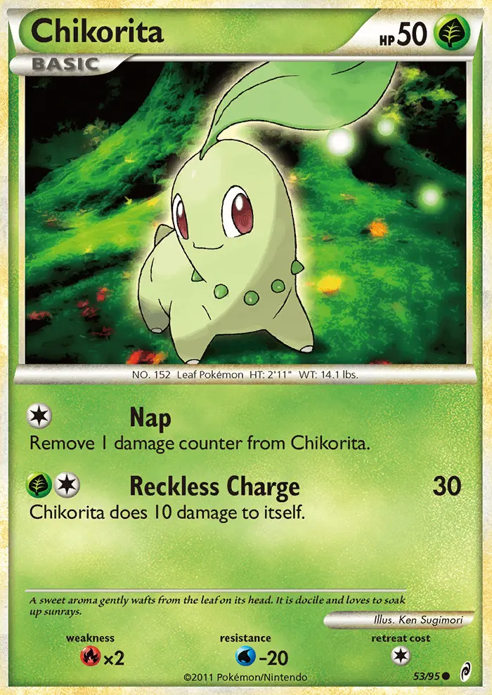 Chikorita Common rarity Call of Legends Pokémon card price — $11.89