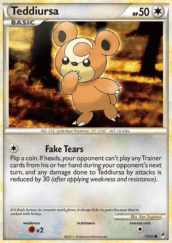 Teddiursa Common rarity Call of Legends Pokémon card price — $4.32
