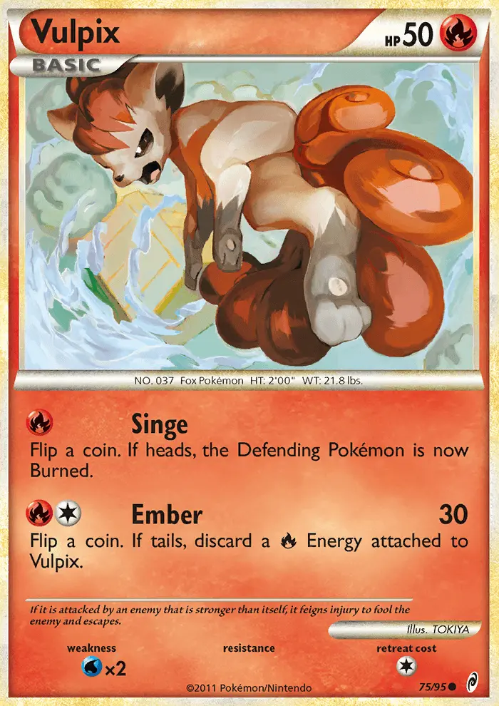 Vulpix Common rarity Call of Legends Pokémon card price — $21.72